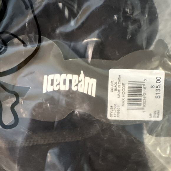 ICE CREAM MAX HOODIE Black Size Small BBC Embroidered Billionaire Boys Club Bape - Picture 8 of 8